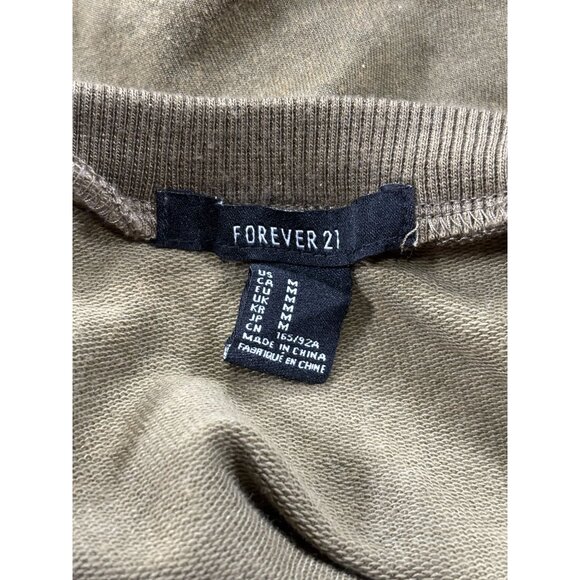 Gold Studded Olive Sweatshirt Pullover By Forever 21 Medium Size - Picture 4 of 9